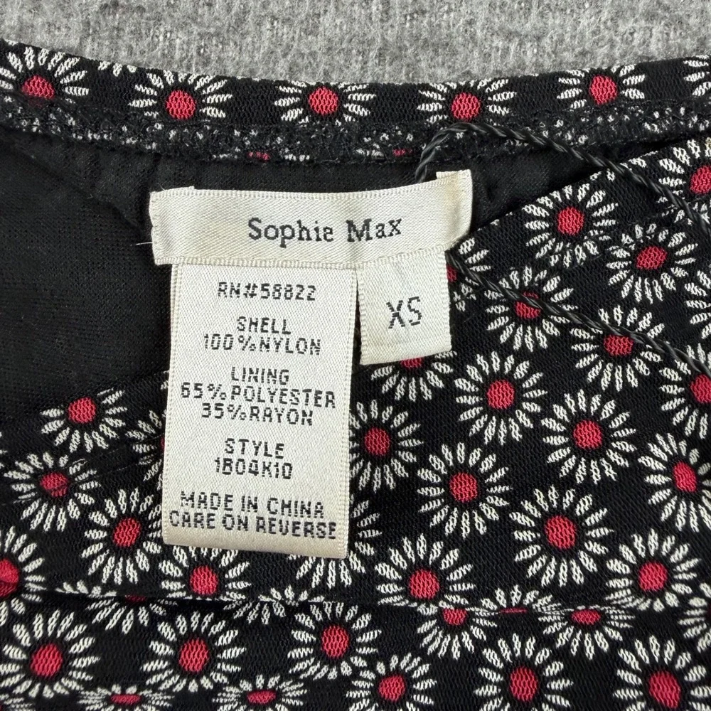 Sophie Max Tiered Mini Skirt Women's XS Black Red Floral Daisy Elena 1B04K10